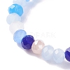 Glass Beaded Stretch Finger Ring with Cube for Women X-RJEW-JR00431-8
