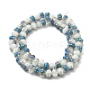 Half Rainbow Plated Electroplate Glass Beads GLAA-G106-02A-HR01-2