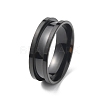 201 Stainless Steel Grooved Finger Ring RJEW-WH0004-32G-EB-1