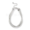 Non-Tarnish 304 Stainless Steel 3-Strand Round Snake Chain Bracelets for Women BJEW-C071-03P-1