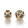 Brass Micro Pave Cubic Zirconia Beads ZIRC-L088-01A-G-2