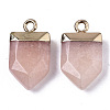 Natural Pink Aventurine Pointed Pendants X-G-N326-34J-2