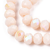 Electroplate Opaque Solid Color Glass Beads Strands EGLA-A034-P10mm-L20-2