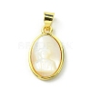 Rack Plating Brass Pave Natural Shell Pendants KK-A204-01A-05G-1