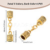 30Pcs 5 Colors Alloy Cord Ends PALLOY-GA00020-2