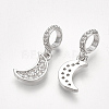 Brass Micro Pave Cubic Zirconia European Dangle Charms KK-T035-120-2