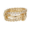 Brass Micro Pave Cubic Zirconia Finger Rings WG3D341-01-4