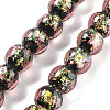 Handmade Foil Lampwork Beads Strands FOIL-K003-06B-18-1