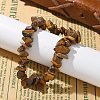 Unisex Chip Natural Tiger Eye Beaded Stretch Bracelets X-BJEW-S143-02-6