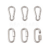 6Pcs 2 Style 304 Stainless Steel Rock Climbing Carabiners STAS-TA0001-33P-1