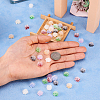 50pcs 5 colors Frosted Resin Flower Cabochons CRES-TA0001-27-5
