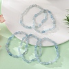 Natural Aquamarine Bead Stretch Bracelets BJEW-K213-54-1
