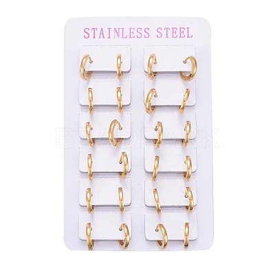304 Stainless Steel Huggie Hoop Earrings EJEW-L252-043A-G-1