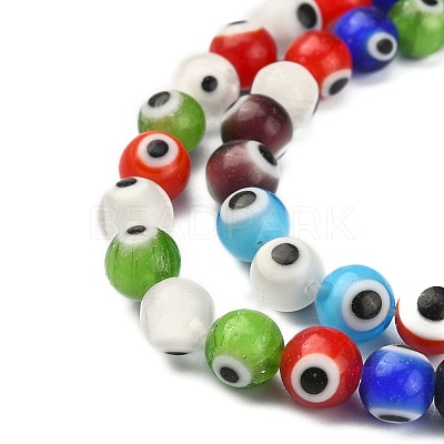 Handmade Lampwork Chevron Beads Strands D215-1