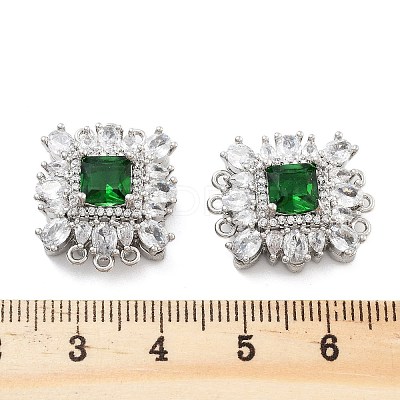 Brass Micro Pave Cubic Zirconia Magnetic Clasps KK-C066-06P-1