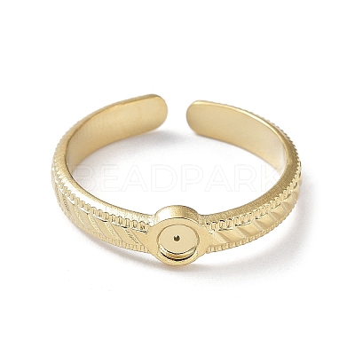 304 Stainless Steel Open Cuff Ring Findings X-STAS-P334-06G-1