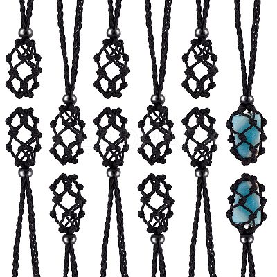 Braided Waxed Cotton Thread Cords Macrame Pouch Necklace Making AJEW-SW00017-1
