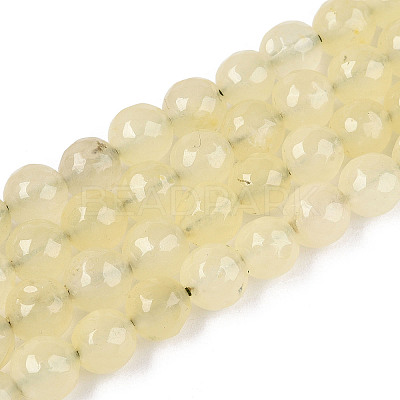 Dyed Natural White Jade Beads Strands G-T139-8mm-60-13-1