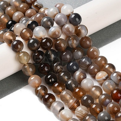 Natural Striped Agate/Banded Agate Beads Strands G-Z060-A01-B14-1
