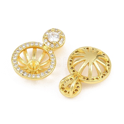 Brass Micro Pave Clear Cubic Zirconia Peg Bails Pin Pendants KK-CBA6A75-42G-1
