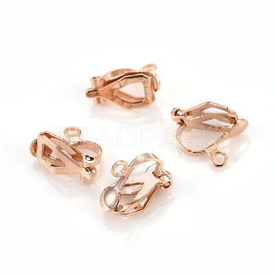 Brass Clip-on Earring Findings KK-F777-02LG-1