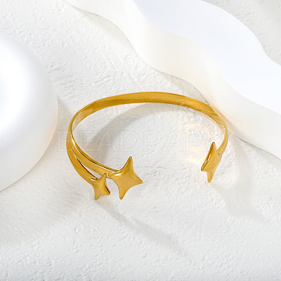 304 Stainless Steel Open Cuff Bangles WGD4AB0-02-1