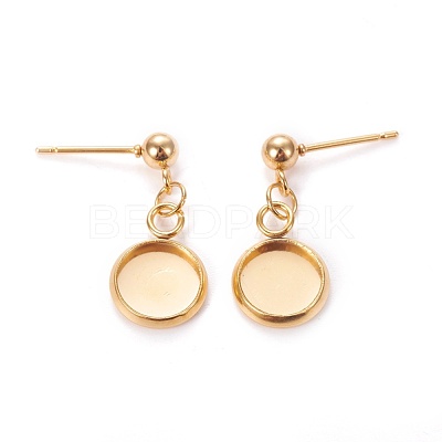 304 Stainless Steel Stud Earring Settings STAS-L226-019I-G-1