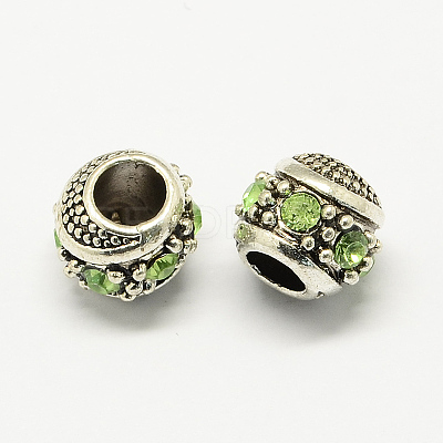 Alloy Rhinestone European Beads MPDL-R036-08-1