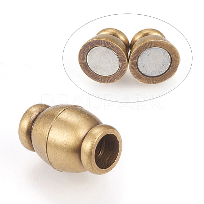 Brass Magnetic Clasps with Loops KK-E737-32AB-1