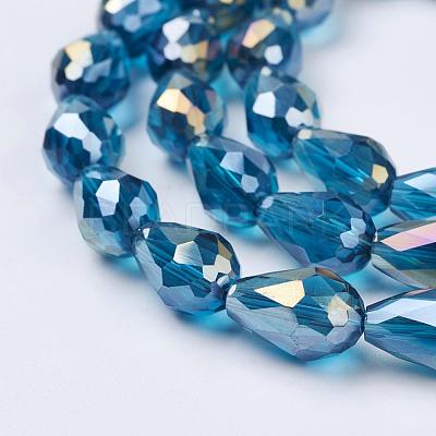 Electroplate Glass Beads Strands EGLA-D015-15x10mm-31-1