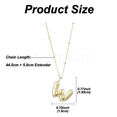 1Pc Initial Letter Brass Pendant Necklaces NJEW-YW0001-24W-1