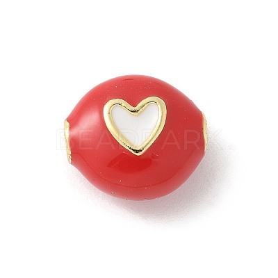 Brass Enamel Beads KK-P294-53G-01-1