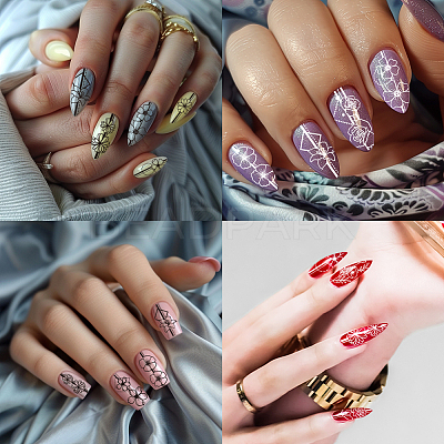 Stainless Steel DIY Nail Art Templates MRMJ-WH0092-034-1