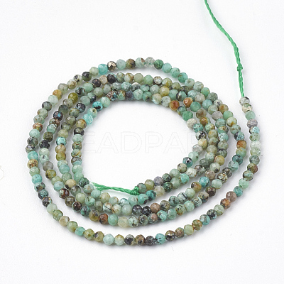 Natural African Turquoise(Jasper) Beads Strands X-G-T064-18-2mm-1