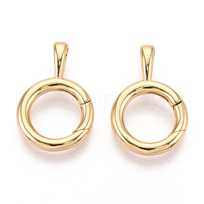 Brass Spring Gate Rings KK-T078-21G-1