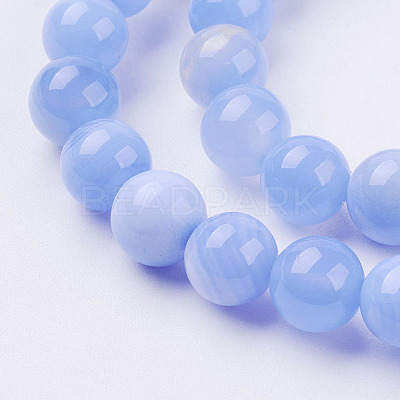 Natural Striped Agate/Banded Agate Bead Strands G-G962-8mm-15-1