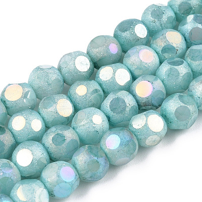 Opaque Frosted Glass Beads Strands EGLA-N006-076C-1