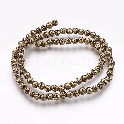 Electroplate Natural Lava Rock Beads Strands G-I200-17D-1