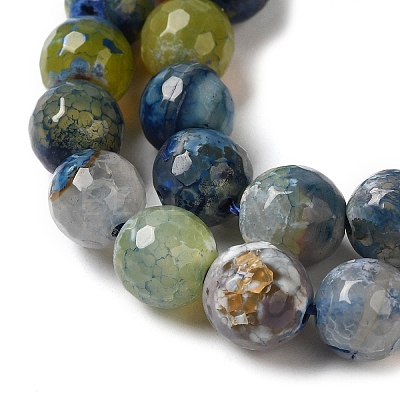 Dyed & Heated Natural Fire Crackle Agate Beads Strands G-P539-B01-02-1
