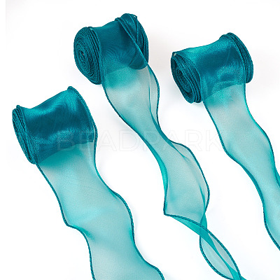 3 Rolls Polyester Organza Ribbons SRIB-TA0001-25-1