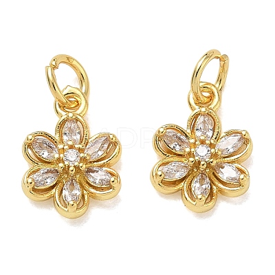 Brass Micro Pave Clear Cubic Zirconia Charms CU-CBA6E4E-05G-1