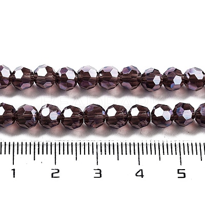 Electroplate Transparent Glass Beads Strands EGLA-A035-T6mm-A13-1