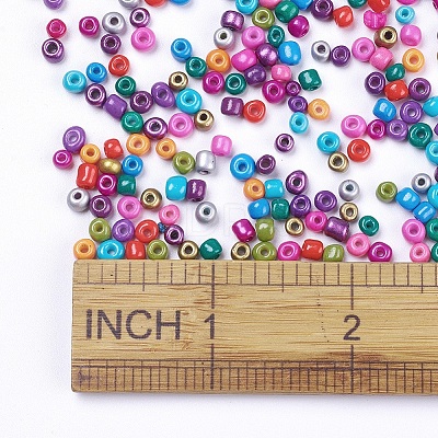 6/0 Baking Paint Glass Seed Beads SEED-S003-KM-1