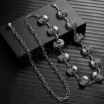 Halloween Alloy Skull Link Chain Waist Belly Chains for Women FS-WG87A63-01-1