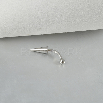 Cone 304 Stainless Steel Eyebrow Curved Barbell Rings with Spikes End WG9938B-07-1