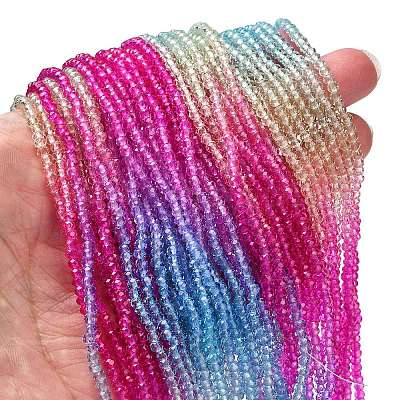 Transparent Painted Glass Beads Strands X1-DGLA-A034-T2mm-A14-1