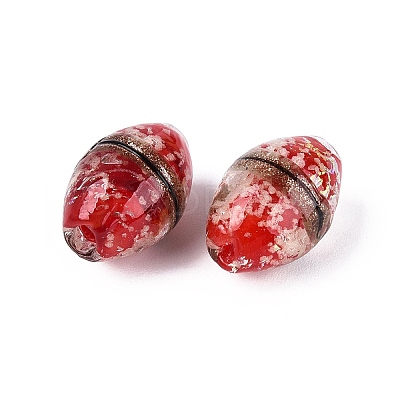Luminous Handmade Gold Sand Lampwork Beads FOIL-N035-01B-1