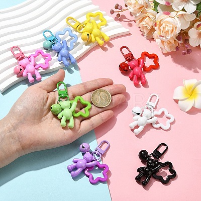 8Pcs 8 Styles Alloy & Acrylic Pendant Decorations HJEW-YW00534-1