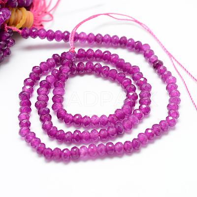 Natural White Jade Bead Strands G-R343-2x4-24-1