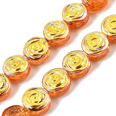 Electroplate Baking Paint Transparent Glass Beads Strands GL-CBA2ED2-05B-1